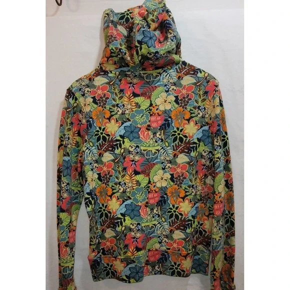 Walt Disney World Minnie Mouse Hawaiian Floral Colorful Hoodie Sweatshirt Medium - Picture 14 of 14